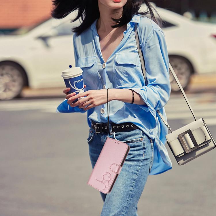 For Redmi Turbo 5 / Poco X8 Pro 5G Litter Panda Embossing RFID Leather Phone Case with Lanyard(Pink)