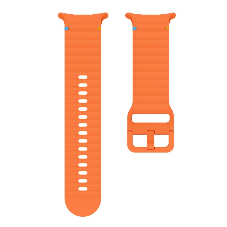 For Samsung Galaxy Watch Ultra 47mm / Ultra 2025 xDfind Wave Stitching Silicone Watch Band(Orange)