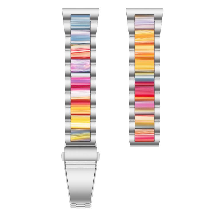 14mm xDfind Three Beads Metal Resin Watch Band(Silver Rainbow)