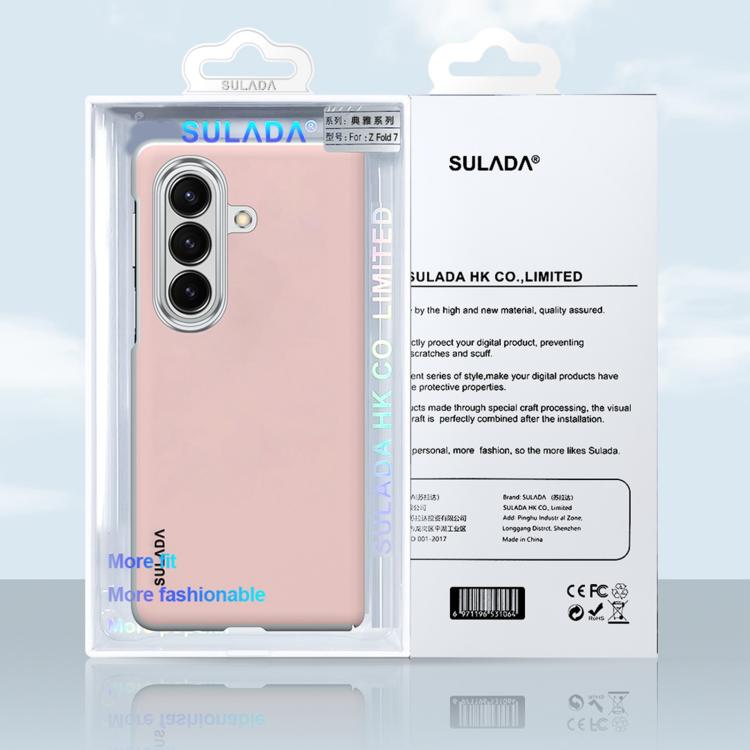 For Galaxy Z Fold7 5G SULADA Skin Feel Liquid Leather Shockproof Phone Case(Black)