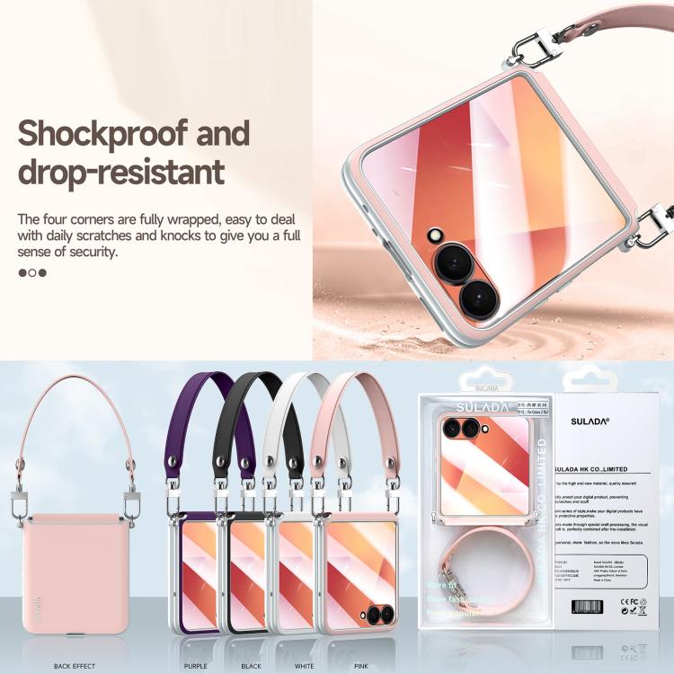 For Galaxy Z Flip7 5G SULADA Skin Feel Liquid Leather Shockproof Phone Case(Pink)