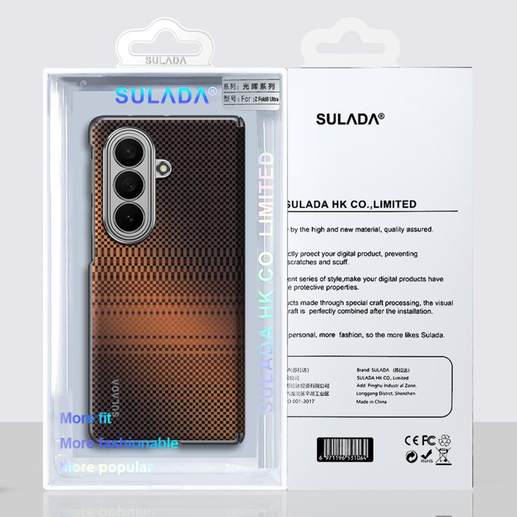 For Galaxy Z Fold8 Ultra 5G SULADA Kevlar Woven Texture Magnetic Leather Phone Case(Blue)