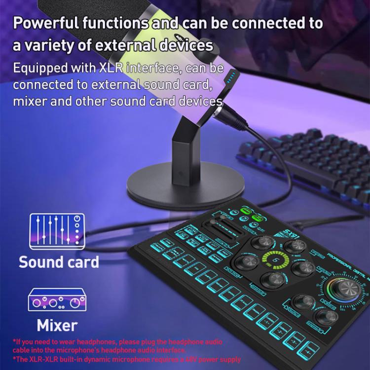 XTUGA ZX-777 XLR / USB-C Dynamic Microphone RGB Light