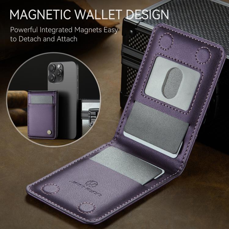 JEEHOOD J06 British Style RFID Magnetic Card Bag(Purple)