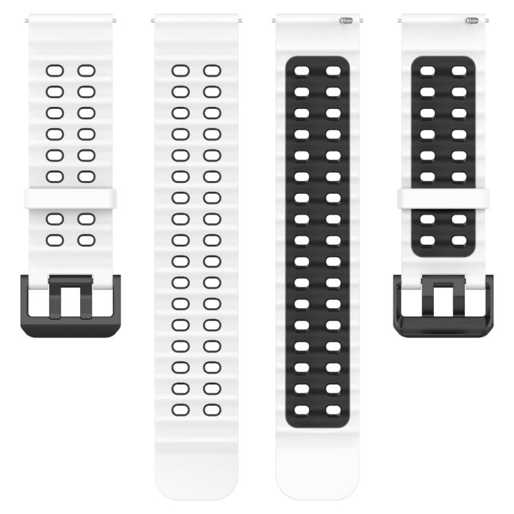 For Suunto 9 / 7 / Spartan Sport xDfind Ocean Dual Pin Buckle Silicone Watch Band(White Black)