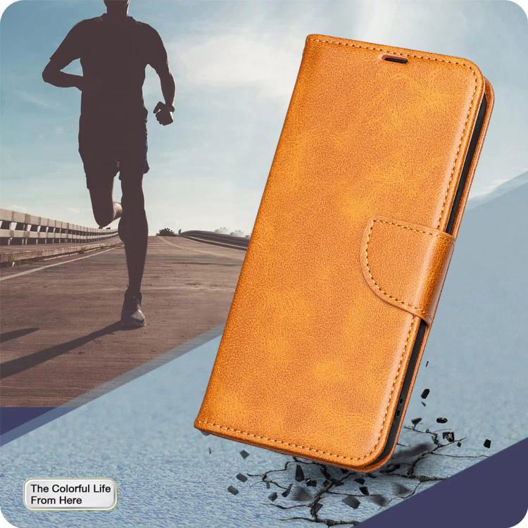 For Tecno Camon 50 4G Lambskin Texture Pure Color Flip Leather Phone Case(Yellow)