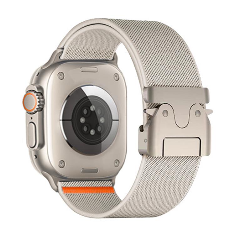 For Apple Watch 38 / 40 / 41 / S10 42mm xDfind Parachute Buckle Stretch Nylon Watch Band(Starlight) - 1