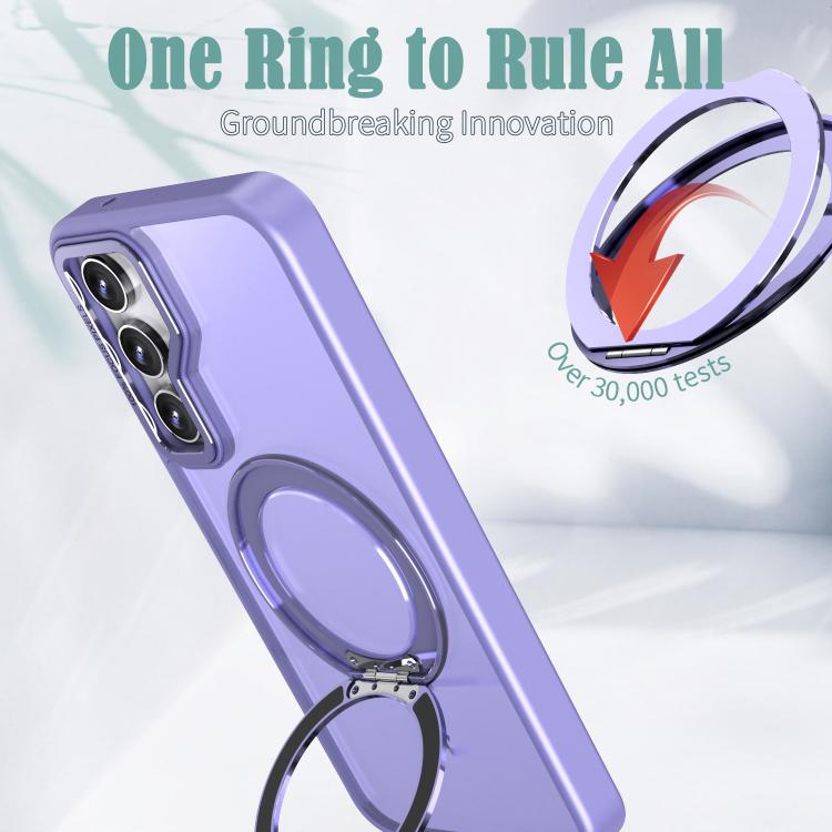 For Samsung Galaxy S23 FE 5G kalebol MagSafe Metal Ring Holder Phone Case(Light Purple)