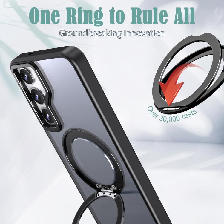 For Samsung Galaxy S24 FE 5G kalebol MagSafe Metal Ring Holder Phone Case(Black)