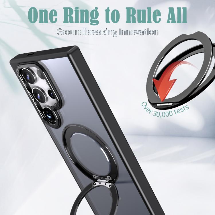 For Samsung Galaxy S24 Ultra 5G kalebol MagSafe Metal Ring Holder Phone Case(Black)