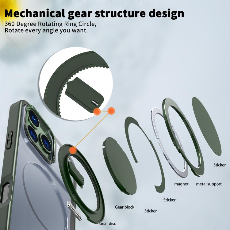 For iPhone 18 Pro Max Kalebol 360-degree Rotating MagSafe Magnetic Holder Phone Case(Green)