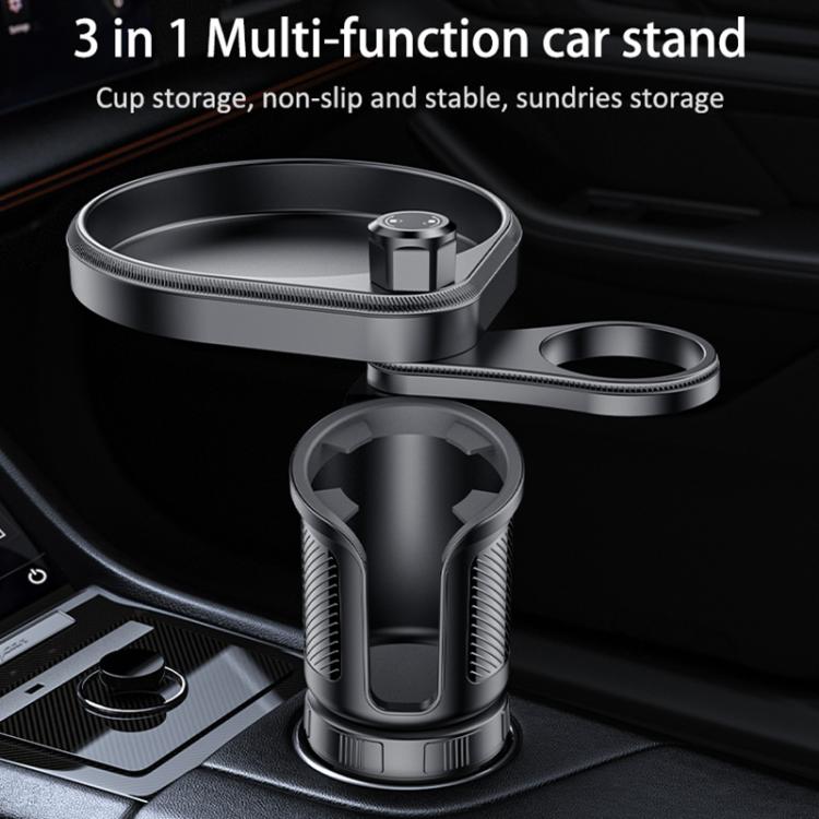 Yesido C180 3 in 1 Car Multi-function Tray Water Cup Holder(Black) - 1