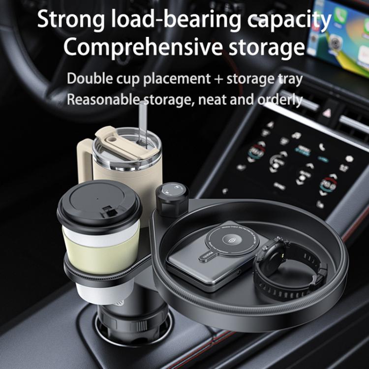 Yesido C180 3 in 1 Car Multi-function Tray Water Cup Holder(Black) - 3