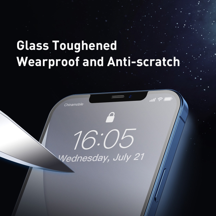 For iPhone 12 mini 2pcs Baseus 0.25mm Full-glass Frosted Tempered Film For iPhone 12 mini 2pcs Baseus 0.25mm Full-glass Frosted Tempered Film