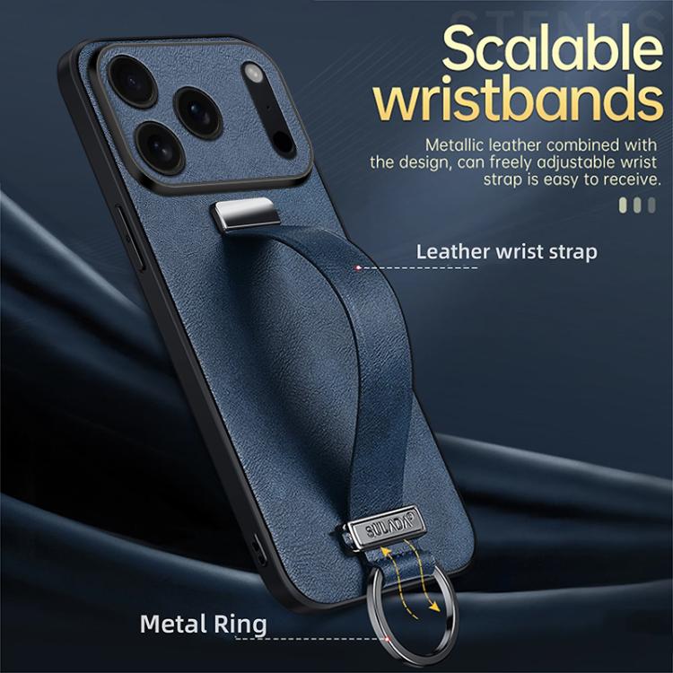 For iPhone 17 Pro Max SULADA Tide Cool Series PC Hybrid Leather Texture Skin Feel Phone Case(Black) - 5