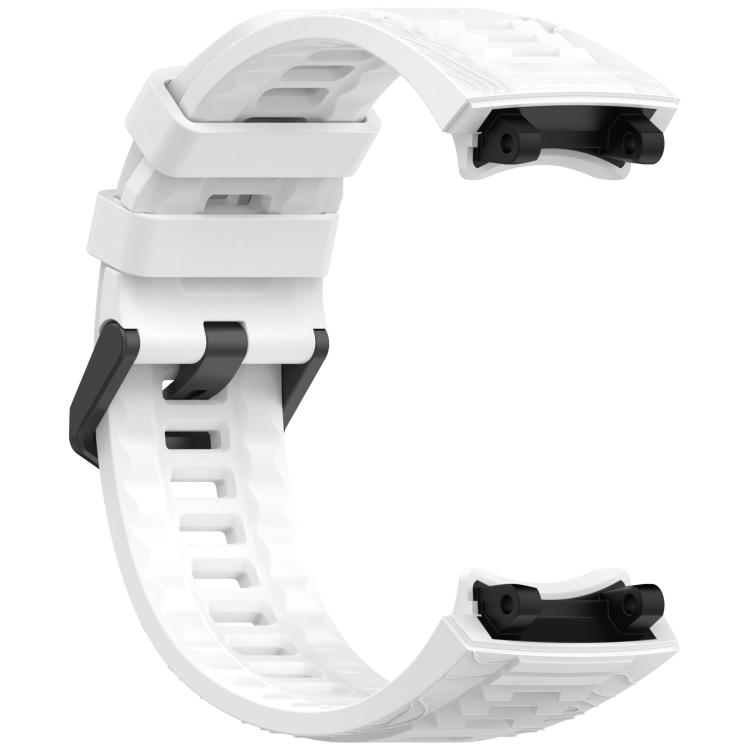 For Amazfit T-Rex 3 xDfind Solid Color Black Buckle Silicone Watch Band(White)