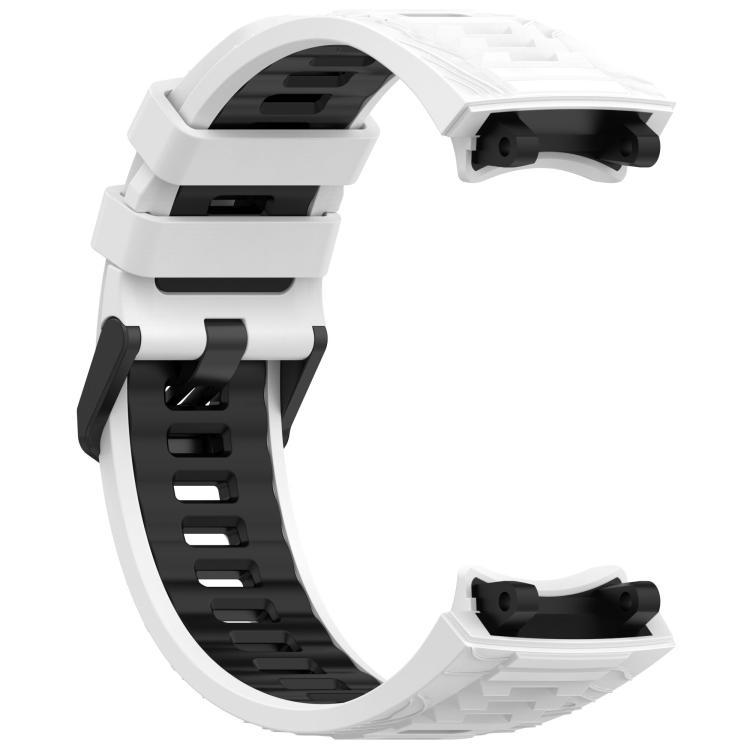For Amazfit T-Rex 3 xDfind Two-color Black Buckle Silicone Watch Band(White Black)