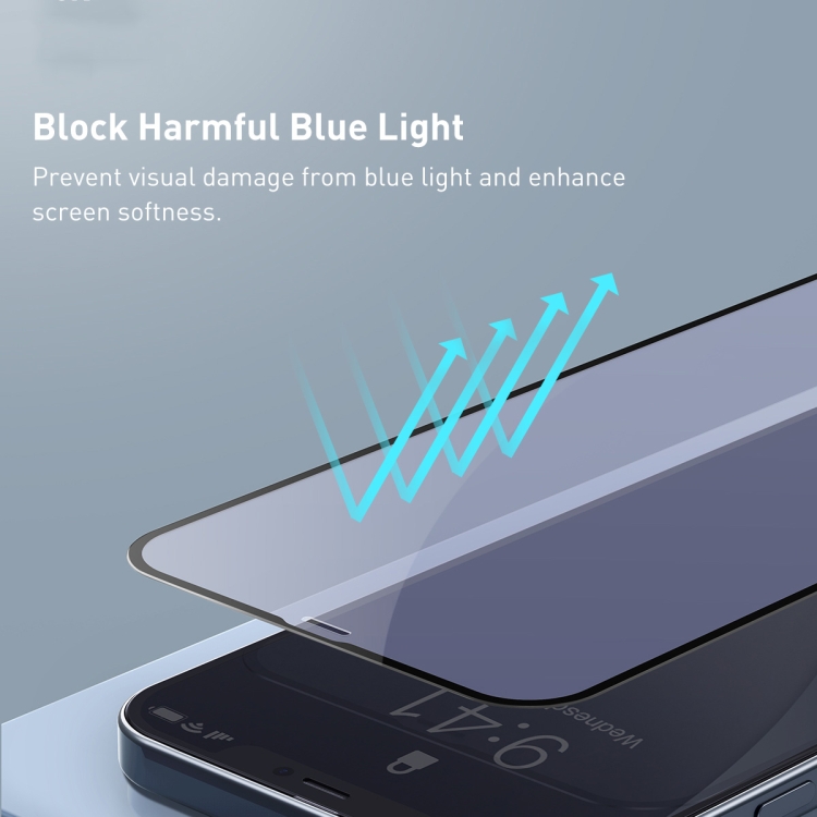For iPhone 12 Pro Max Baseus 0.23mm Non-broken Edge Full-screen Curved Anti-blue Light Tempered Film For iPhone 12 Pro Max Baseus 0.23mm Non-broken Edge Full-screen Curved Anti-blue Light Tempered Film