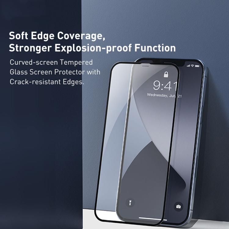 For iPhone 12 Pro Max Baseus 0.23mm Non-broken Edge Full-screen Curved Anti-blue Light Tempered Film For iPhone 12 Pro Max Baseus 0.23mm Non-broken Edge Full-screen Curved Anti-blue Light Tempered Film