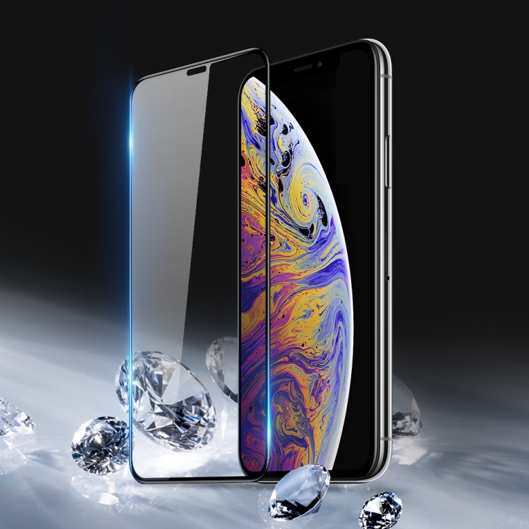 For iPhone XS Max DUX DUCIS 0.33mm 9H Medium Alumina HD Full Screen Tempered Glass Film(Black)