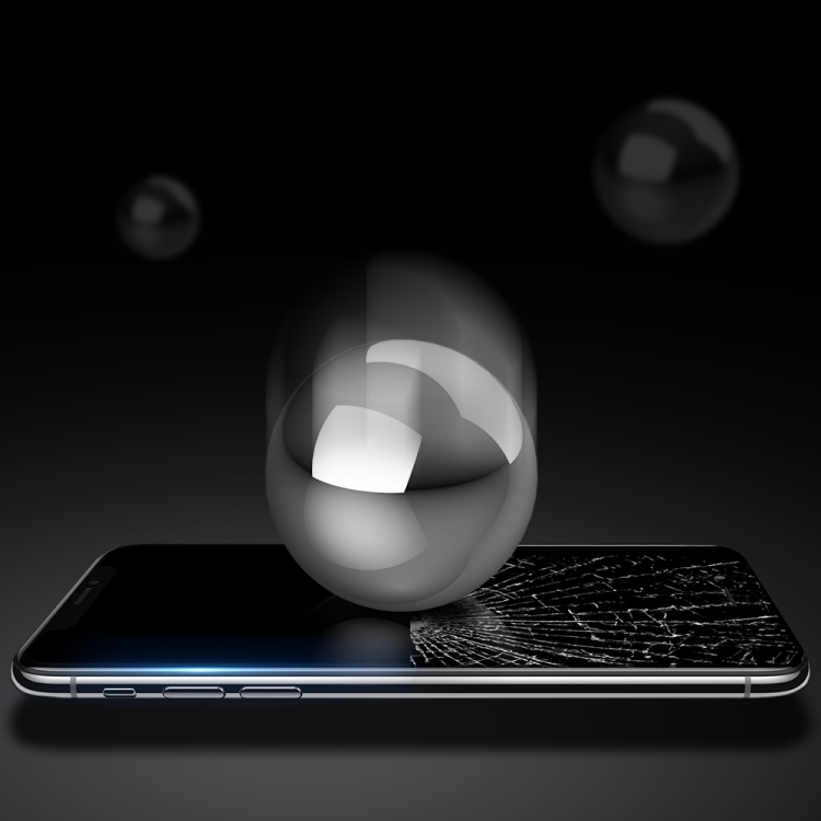 For iPhone XS Max DUX DUCIS 0.33mm 9H Medium Alumina HD Full Screen Tempered Glass Film(Black)