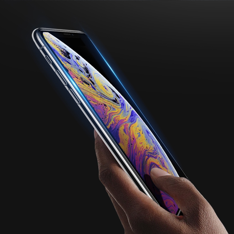 For iPhone XS Max DUX DUCIS 0.33mm 9H Medium Alumina HD Full Screen Tempered Glass Film(Black)