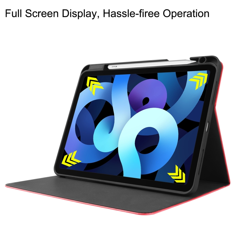 For iPad Air 4 10.9 (2020) Cowhide Texture TPU Tablet Horizontal Flip Leather Case with Holder & Sleep / Wake-Up Function & Pen Slot(Red) For iPad Air 4 10.9 (2020) Cowhide Texture TPU Tablet Horizontal Flip Leather Case with Holder & Sleep / Wake-Up Function & Pen Slot(Red)
