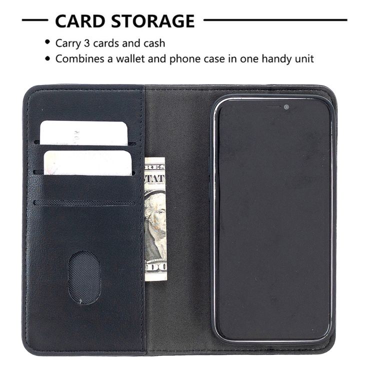 For iPhone 12 mini 2 in 1 Detachable Magnetic Horizontal Flip Genuine Leather Case with Holder & Card Slots & Wallet(Black) For iPhone 12 mini 2 in 1 Detachable Magnetic Horizontal Flip Genuine Leather Case with Holder & Card Slots & Wallet(Black)