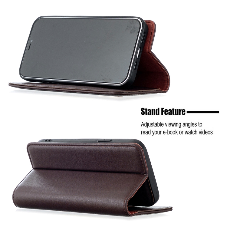 For iPhone 12 / 12 Pro 2 in 1 Detachable Magnetic Horizontal Flip Genuine Leather Case with Holder & Card Slots & Wallet(Dark Brown) For iPhone 12 / 12 Pro 2 in 1 Detachable Magnetic Horizontal Flip Genuine Leather Case with Holder & Card Slots & Wallet(Dark Brown)