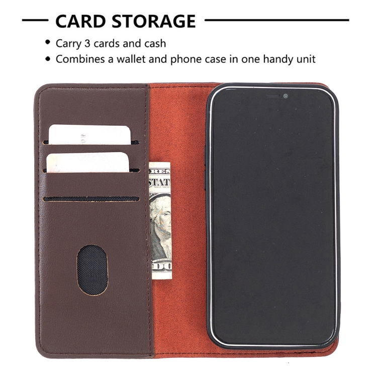 For iPhone 12 / 12 Pro 2 in 1 Detachable Magnetic Horizontal Flip Genuine Leather Case with Holder & Card Slots & Wallet(Dark Brown) For iPhone 12 / 12 Pro 2 in 1 Detachable Magnetic Horizontal Flip Genuine Leather Case with Holder & Card Slots & Wallet(Dark Brown)