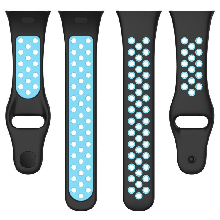 For Redmi Watch 3 xDfind Press Button Sports Two Color Silicone Watch Band(Black Blue)