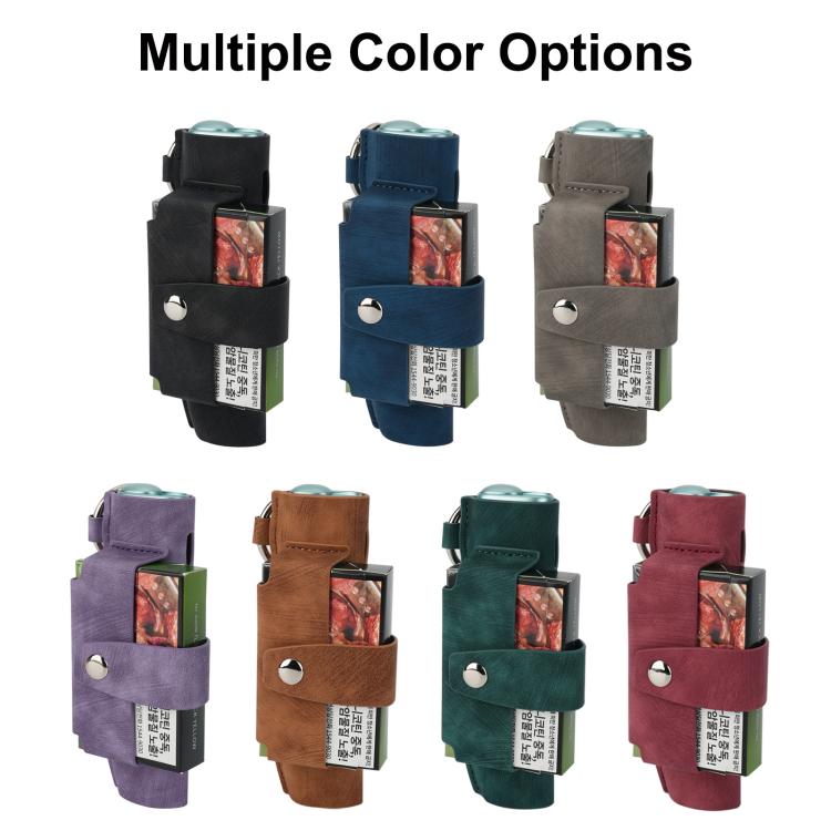 tui en cuir pour cigarette lectronique portable IQOS ILUMA One / ILUMA i  One, motif rtro, avec crochet (vert)