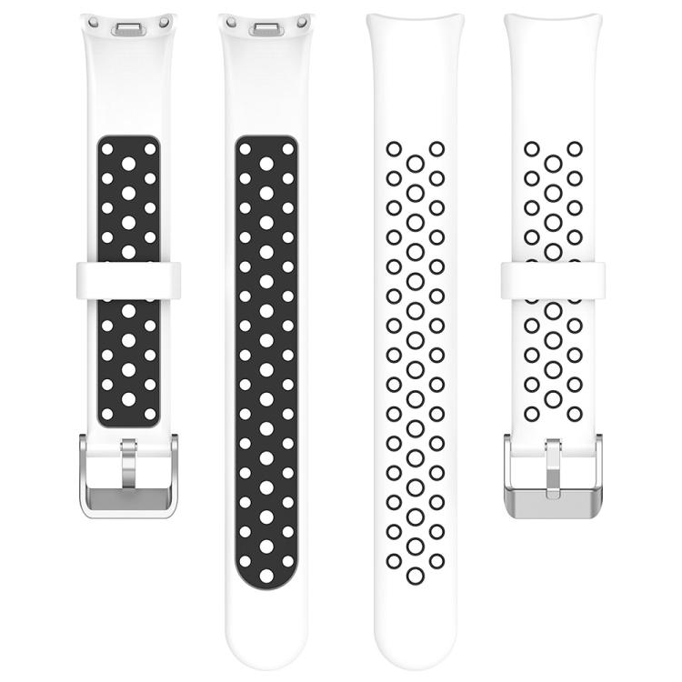 For Xiaomi Smart Band 10 / 9 / 8 xDfind Metal Plug Two Color Silicone Watch Band(White Black)