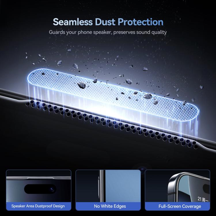 For iPhone 17 Pro Max JOYROOM Knight Series 2.5D Full Screen HD Hard Anti-Scratch Tempered Glass Film - 5