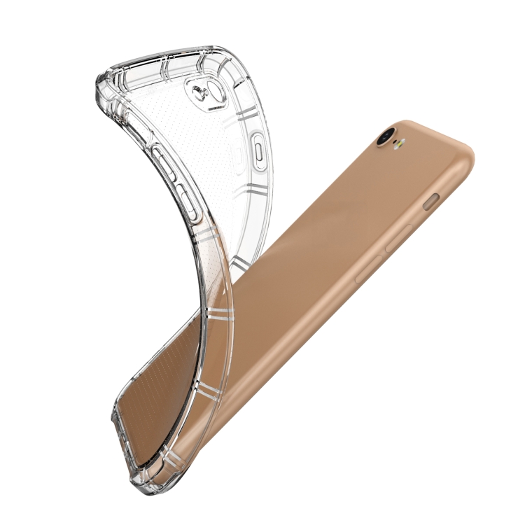 For iPhone SE 2022 / SE 2020 / 8 / 7 Straight Edge Dual Bone-bits Shockproof TPU Clear Case For iPhone SE 2022 / SE 2020 / 8 / 7 Straight Edge Dual Bone-bits Shockproof TPU Clear Case