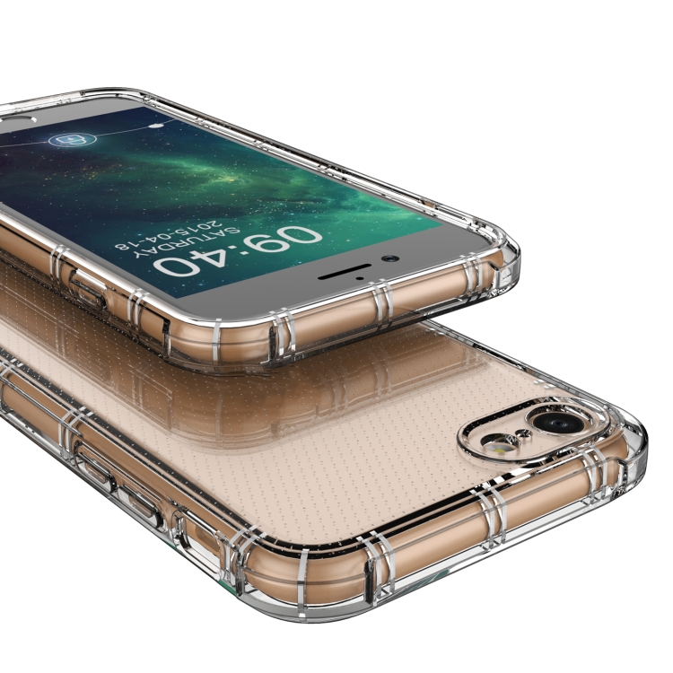 For iPhone SE 2022 / SE 2020 / 8 / 7 Straight Edge Dual Bone-bits Shockproof TPU Clear Case For iPhone SE 2022 / SE 2020 / 8 / 7 Straight Edge Dual Bone-bits Shockproof TPU Clear Case