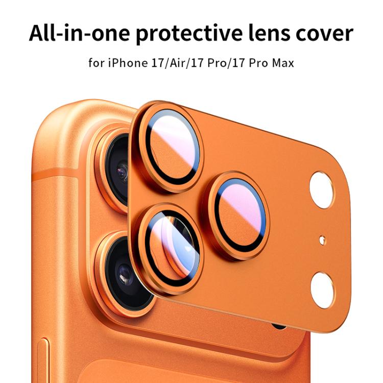 Pour iPhone 17 Pro Max XDcase Armor Film de protection d'objectif en métal givré à couverture intégrale (orange) - B1