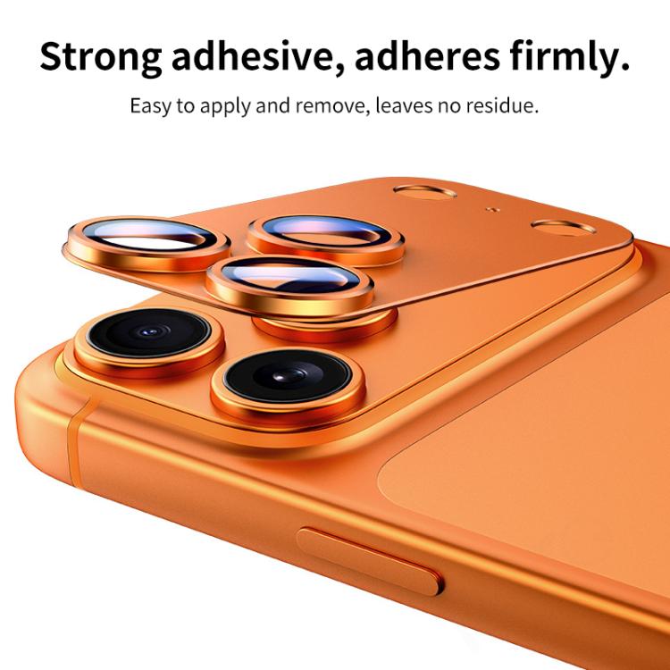 Pour iPhone 17 Pro Max XDcase Armor Film de protection d'objectif en métal givré à couverture intégrale (orange) - B6