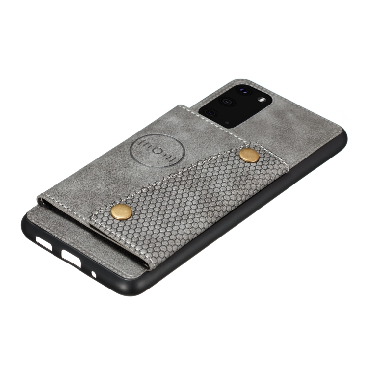 For Samsung Galaxy S20 FE Double Buckle PU + TPU Shockproof Magnetic Protective Case with Card Slot & Holder(Grey) For Samsung Galaxy S20 FE Double Buckle PU + TPU Shockproof Magnetic Protective Case with Card Slot & Holder(Grey)
