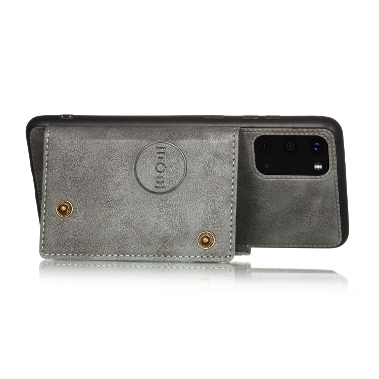 For Samsung Galaxy S20 FE Double Buckle PU + TPU Shockproof Magnetic Protective Case with Card Slot & Holder(Grey) For Samsung Galaxy S20 FE Double Buckle PU + TPU Shockproof Magnetic Protective Case with Card Slot & Holder(Grey)
