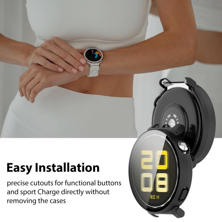 For Huawei Watch GT 5 Pro 46mm xDfind Tempered Film Integrated PC Watch Protective Cover(Glossy Black)