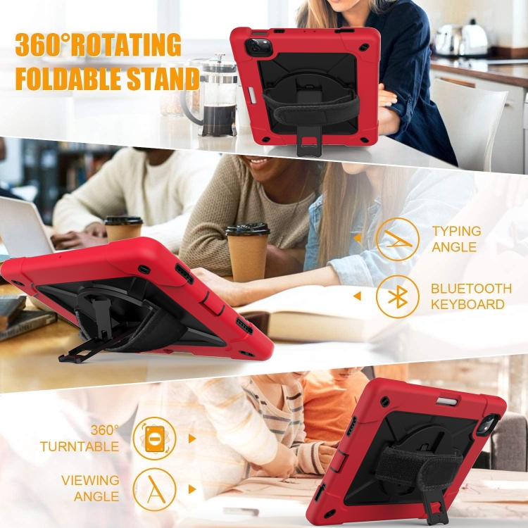 Contrast Color Robot Shockproof Silicone + PC Protective Case with Holder For iPad Air 2022 / 2020 10.9 (Red Black) Contrast Color Robot Shockproof Silicone + PC Protective Case with Holder For iPad Air 2022 / 2020 10.9 (Red Black)