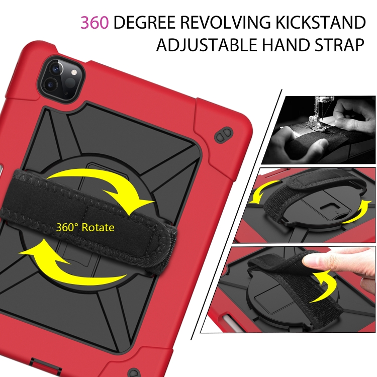 Contrast Color Robot Shockproof Silicone + PC Protective Case with Holder For iPad Air 2022 / 2020 10.9 (Red Black) Contrast Color Robot Shockproof Silicone + PC Protective Case with Holder For iPad Air 2022 / 2020 10.9 (Red Black)