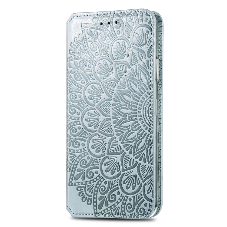 For iPhone 12 / 12 Pro Blooming Mandala Embossed Pattern Magnetic Horizontal Flip Leather Case with Holder & Card Slots & Wallet(Grey) For iPhone 12 / 12 Pro Blooming Mandala Embossed Pattern Magnetic Horizontal Flip Leather Case with Holder & Card Slots & Wallet(Grey)