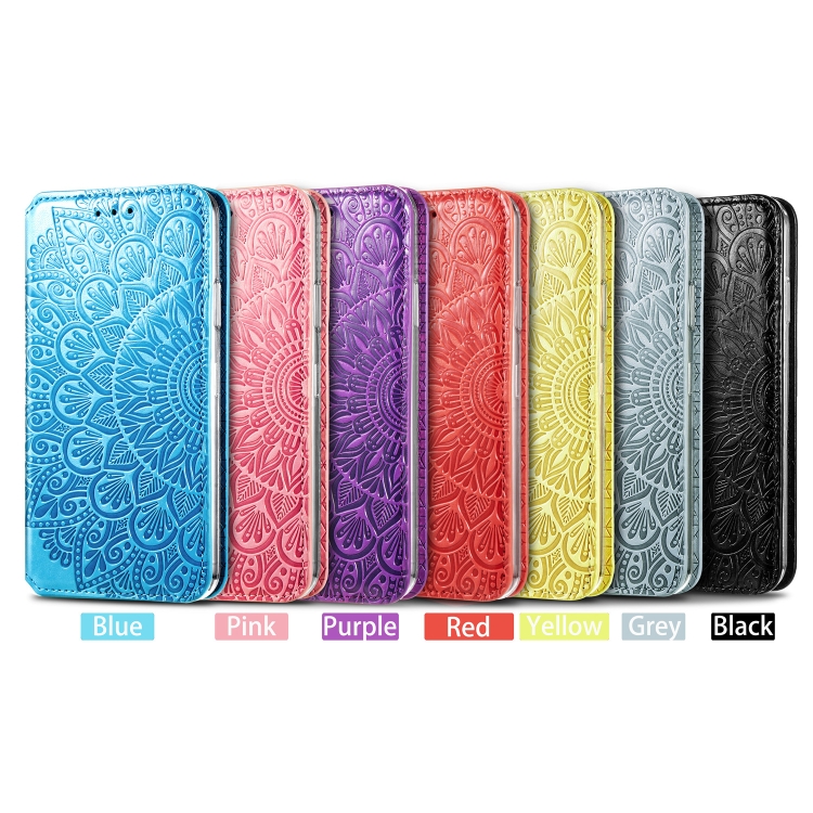 For iPhone 12 / 12 Pro Blooming Mandala Embossed Pattern Magnetic Horizontal Flip Leather Case with Holder & Card Slots & Wallet(Grey) For iPhone 12 / 12 Pro Blooming Mandala Embossed Pattern Magnetic Horizontal Flip Leather Case with Holder & Card Slots & Wallet(Grey)