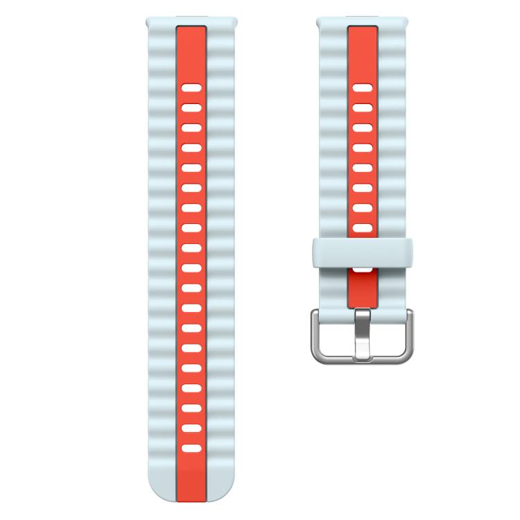 For Huawei Watch Fit 4 Pro / Fit 4 / Fit 3 xDfind Sport Vertical Striped Two Color Silicone Watch Band(Blue+Red)