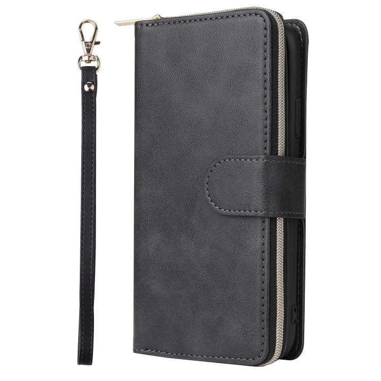 For iPhone 11 Pro Zipper Wallet Bag Horizontal Flip PU Leather Case with Holder & 9 Card Slots & Wallet & Lanyard & Photo Frame(Black) For iPhone 11 Pro Zipper Wallet Bag Horizontal Flip PU Leather Case with Holder & 9 Card Slots & Wallet & Lanyard & Photo Frame(Black)