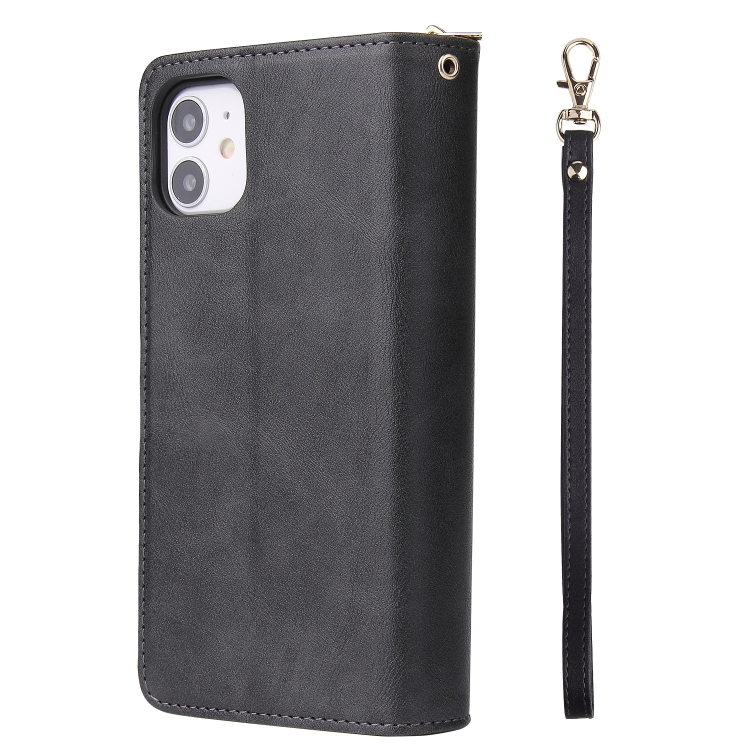 For iPhone 11 Pro Zipper Wallet Bag Horizontal Flip PU Leather Case with Holder & 9 Card Slots & Wallet & Lanyard & Photo Frame(Black) For iPhone 11 Pro Zipper Wallet Bag Horizontal Flip PU Leather Case with Holder & 9 Card Slots & Wallet & Lanyard & Photo Frame(Black)