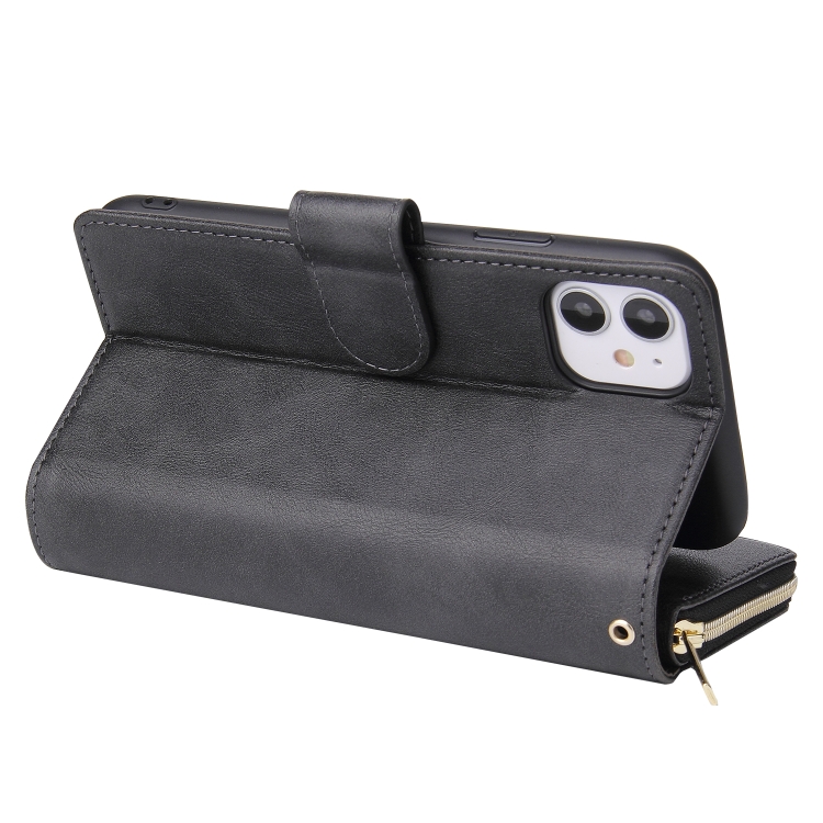 For iPhone 11 Pro Zipper Wallet Bag Horizontal Flip PU Leather Case with Holder & 9 Card Slots & Wallet & Lanyard & Photo Frame(Black) For iPhone 11 Pro Zipper Wallet Bag Horizontal Flip PU Leather Case with Holder & 9 Card Slots & Wallet & Lanyard & Photo Frame(Black)