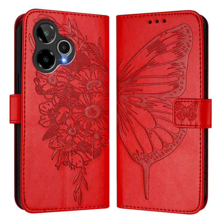 For AT&T Verge 2 Embossed Butterfly Leather Phone Case(Red) For AT&T Verge 2 Embossed Butterfly Leather Phone Case(Red)